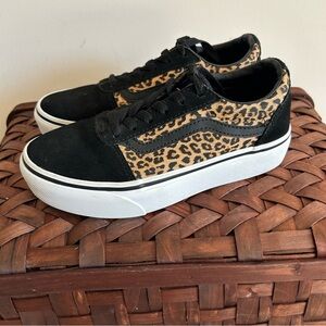 Girls Off The Wall Old Skool Leopard Vans Size 3